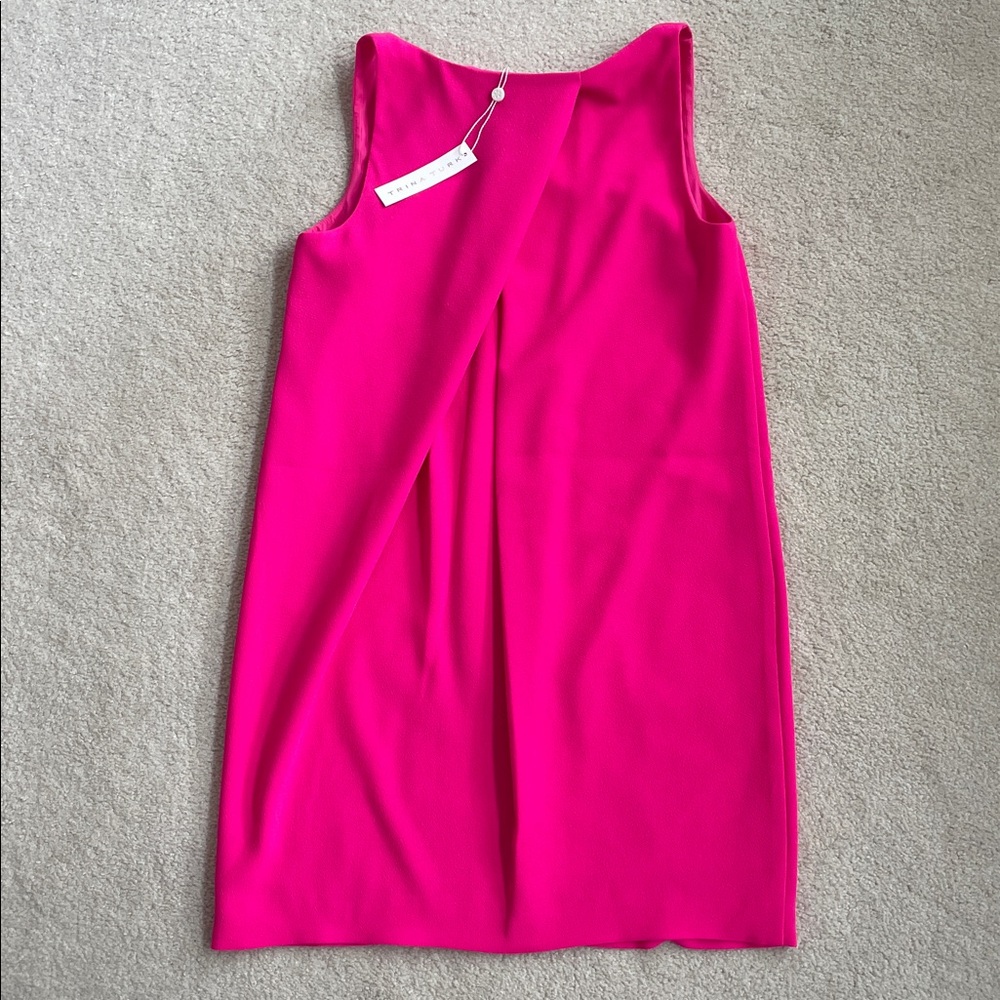 Trina Turk Bright Fuchsia Sleeveless Shift Mini Dress - Picture 3 of 5